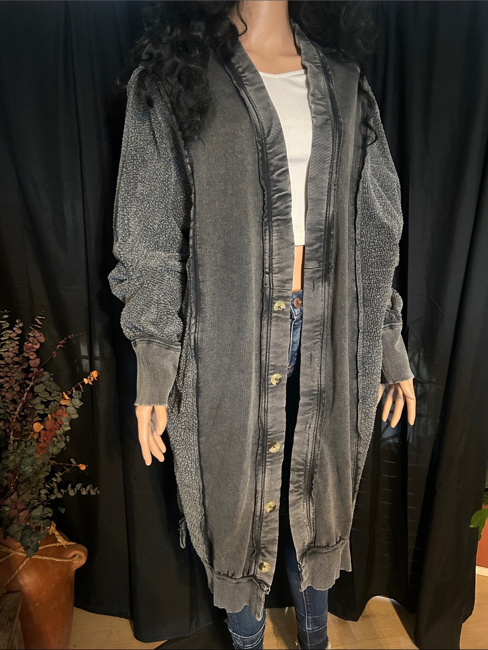 FREE PEOPLE HALF INSIDE OUT MIDI CARDIGAN M